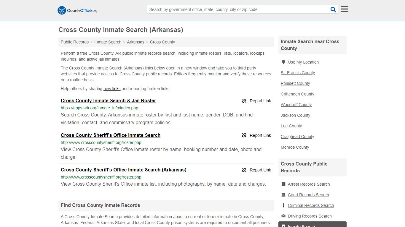 Inmate Search - Cross County, AR (Inmate Rosters & Locators)