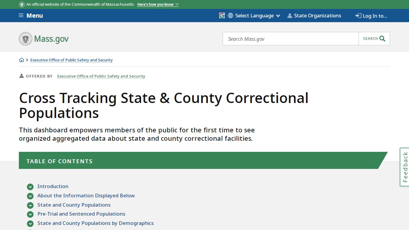 Cross Tracking State & County Correctional Populations